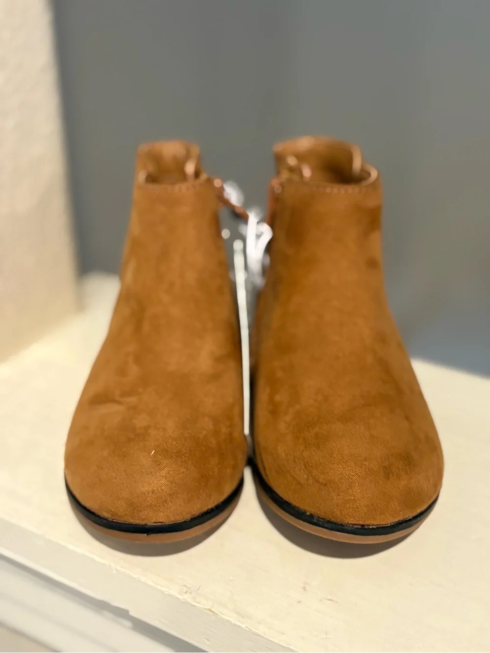 Cat & Jack Penelope Faux Suede Bootie Camel Unisex Kids Size 9 Flexible Outsole